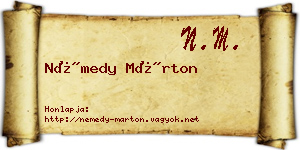 Némedy Márton névjegykártya