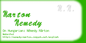 marton nemedy business card